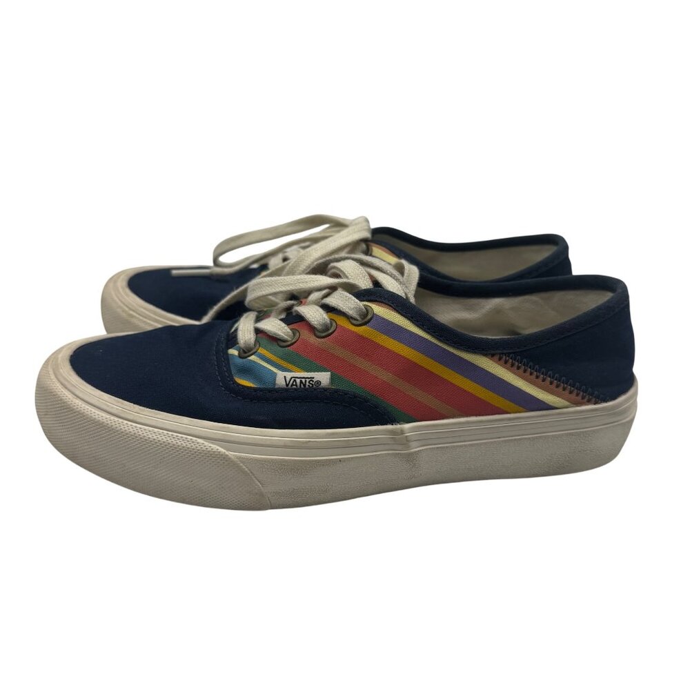 Vans Womens UltraCush Navy Canvas Shoes W/ Multicolor Stripes Size 5.5 US - Picture 3 of 9